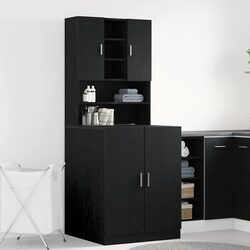 Laundry Storage Cabinet Black Oak - Dimensions & Specs
