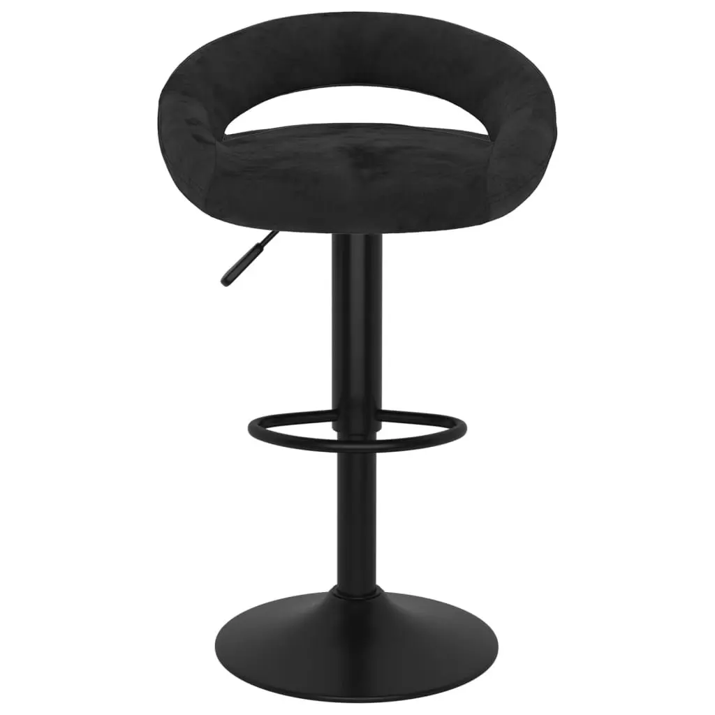 Bar Stools for Kitchen Counter Black Velvet Adjustable Height 2 Piece