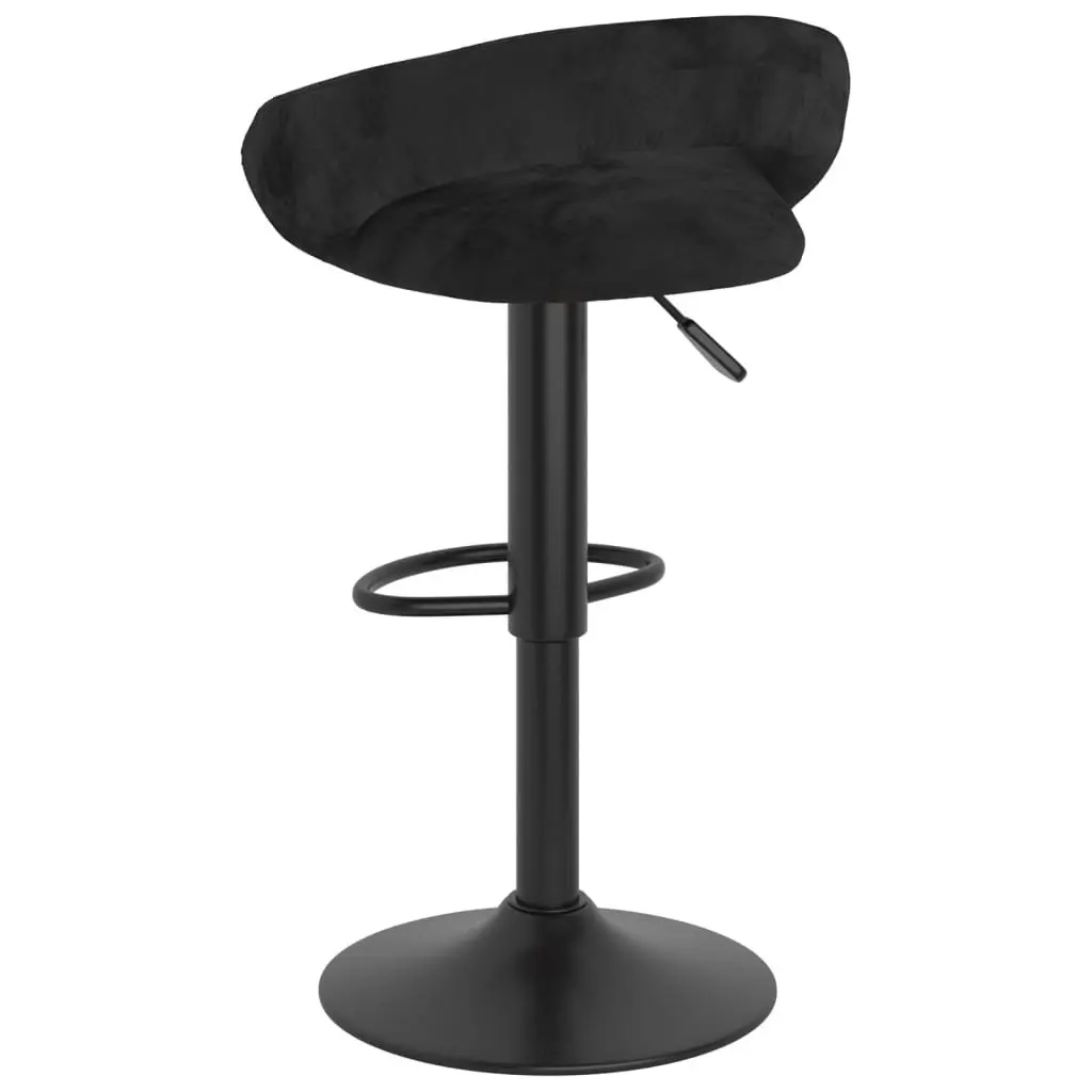Bar Stools for Kitchen Counter Black Velvet Adjustable Height 2 Piece