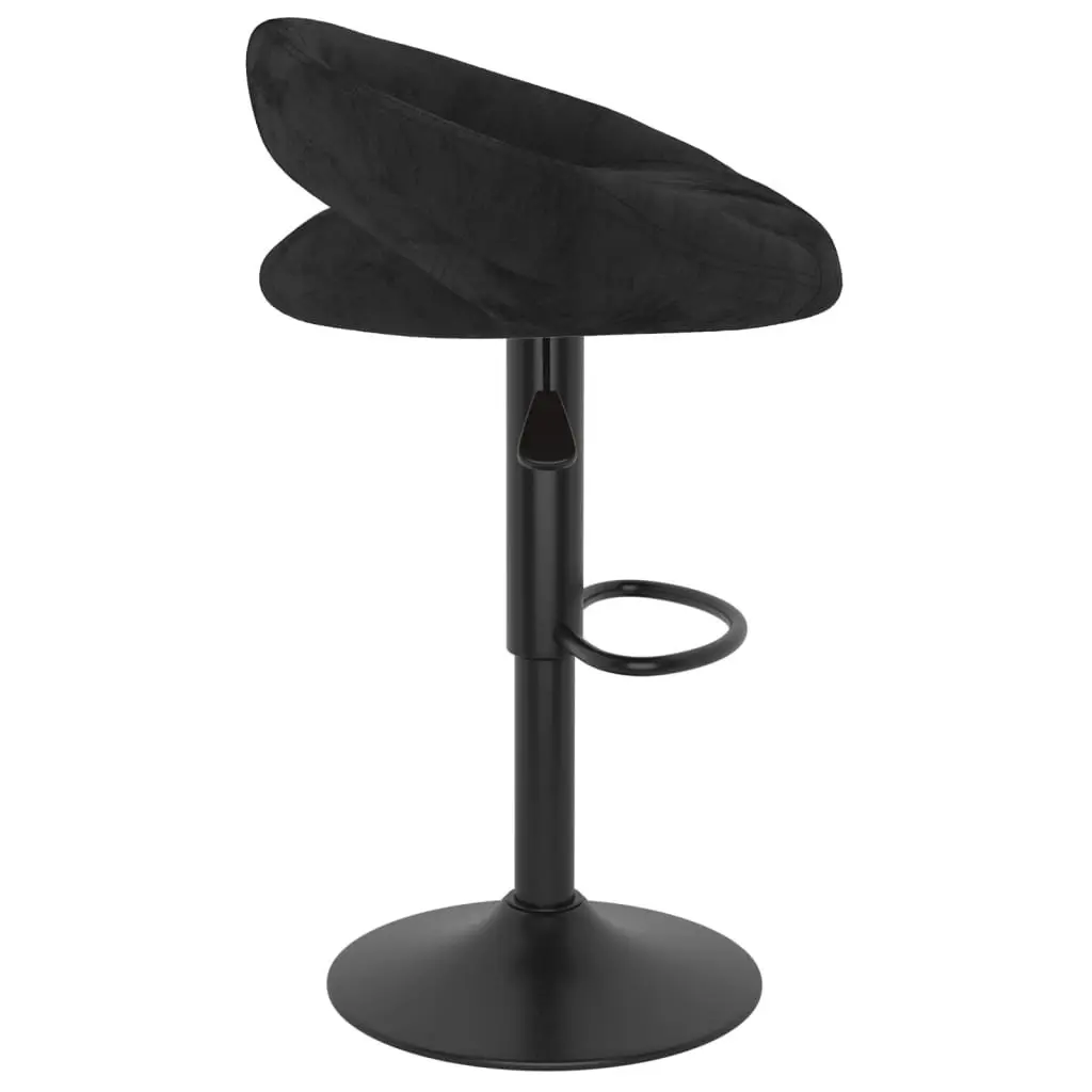 Bar Stools for Kitchen Counter Black Velvet Adjustable Height 2 Piece