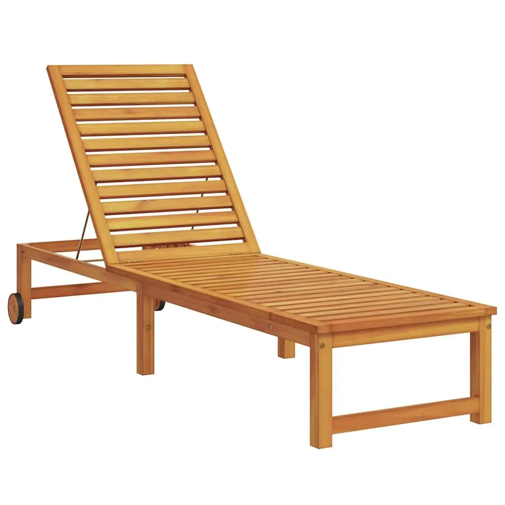 Sun Lounger Outdoor Garden Furniture 2 Piece Adjustable Brown