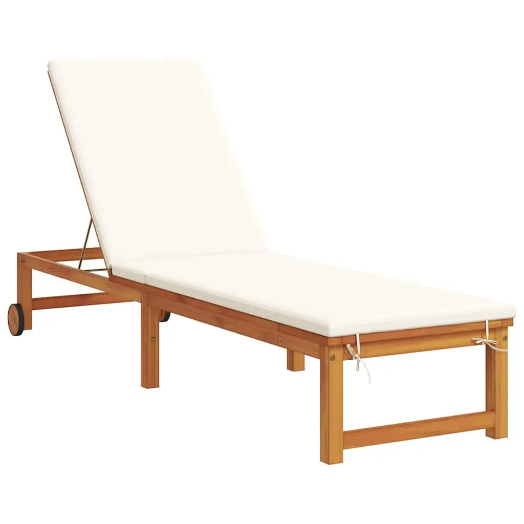 Sun Lounger Outdoor Garden 2 pcs Brown 202 x 53 x 89 cm Acacia Wood