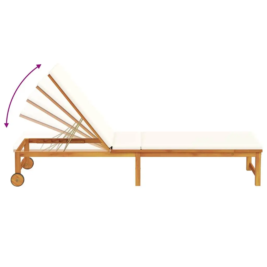 Sun Lounger Outdoor Garden 2 pcs Brown 202 x 53 x 89 cm Acacia Wood