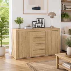Brown Engineered Wood Sideboard Cabinet 120x36x69cm