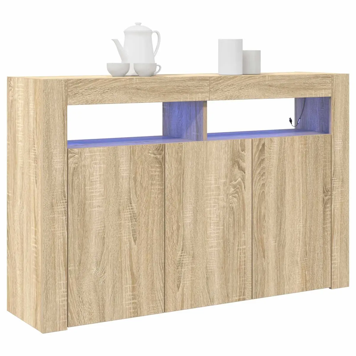Sideboard for Living Room 116x30x75cm Engineered Wood RGB LED Storage Cabinet