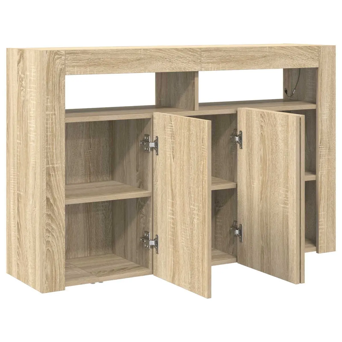 Sideboard for Living Room 116x30x75cm Engineered Wood RGB LED Storage Cabinet