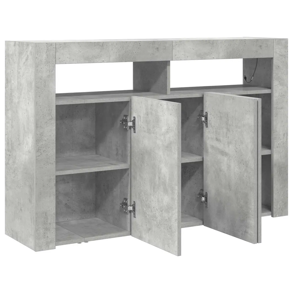 Sideboard for Living Room Grey Engineered Wood with RGB LED Lighting 116 x 30 x 75 cm
