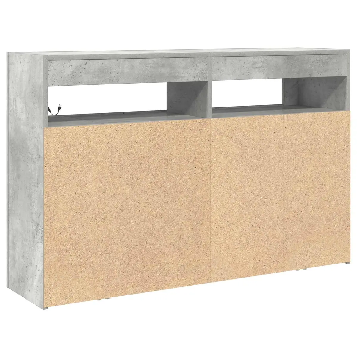 Sideboard for Living Room Grey Engineered Wood with RGB LED Lighting 116 x 30 x 75 cm