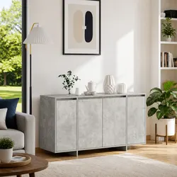 Grey Sideboard with Dimensions 135 x 41 x 75 cm