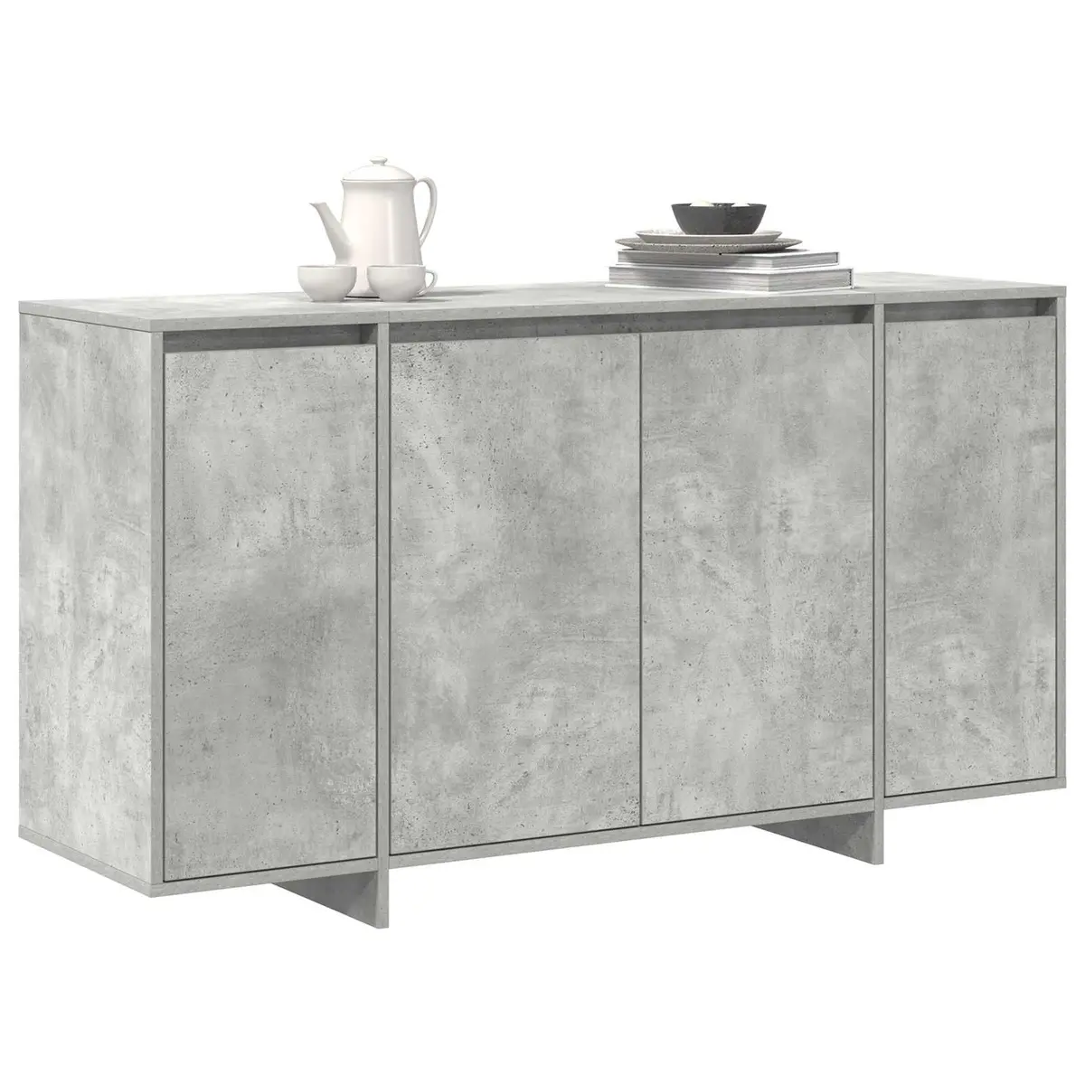 Modern Sideboard Grey Storage Cabinet Engineered Wood Dining Room Furniture