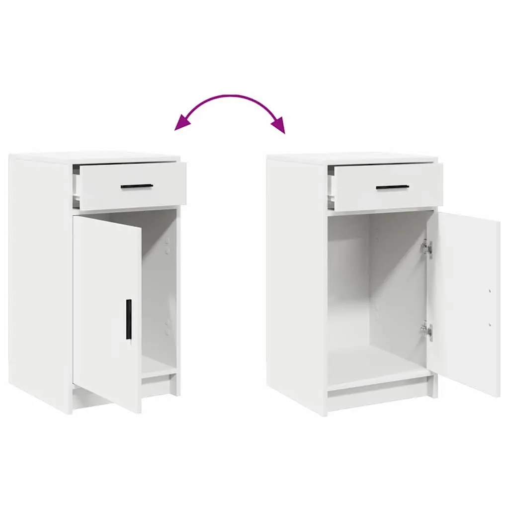 Dressing Table with Mirror Lights Storage 2 pcs White Bedroom Vanity Unit