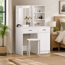 Dressing Table Set Dimensions: Engineered Wood, 2 Pieces