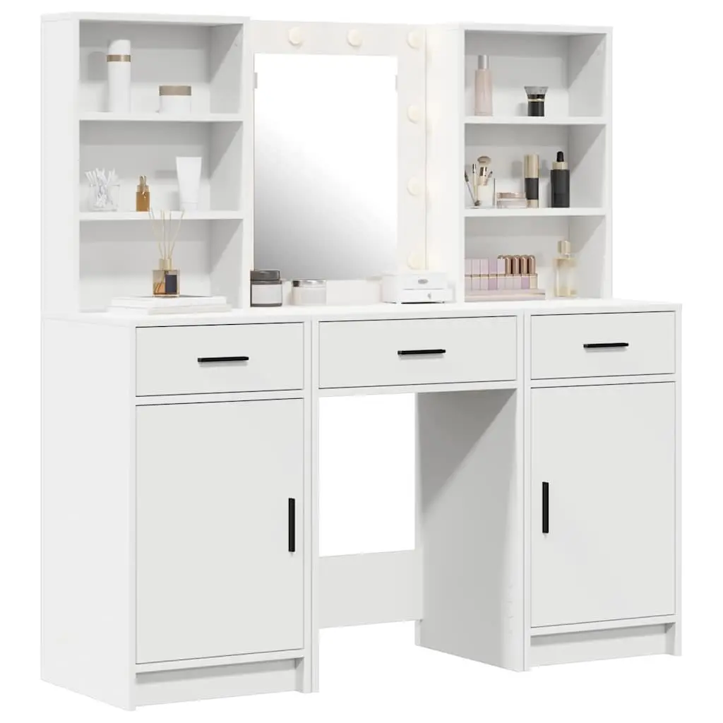 3-Piece Dressing Table with LED Mirror