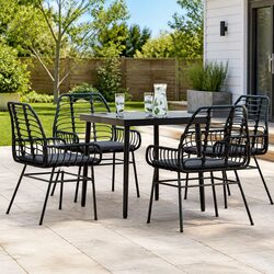 Specifications of 5 Piece Garden Dining Set with Glass Top