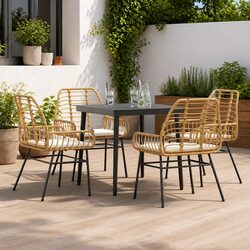 5 Piece Garden Dining Set - Brown, Durable Materials Included