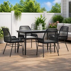 Specifications of 5-Piece Black Patio Dining Set