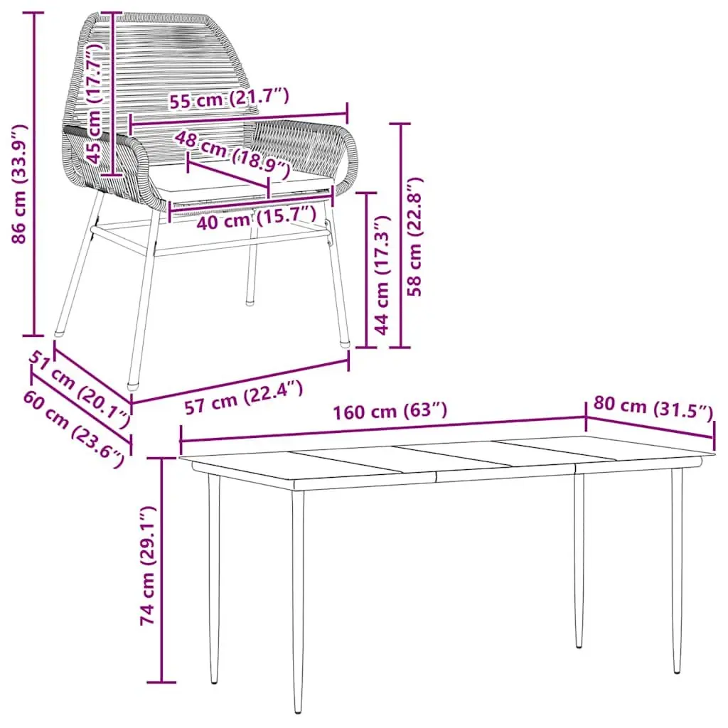 5-Piece Outdoor Dining Set