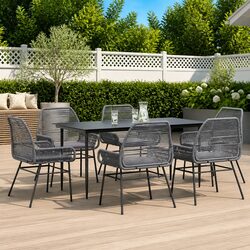 7 Piece Grey Garden Dining Set - Specs & Features