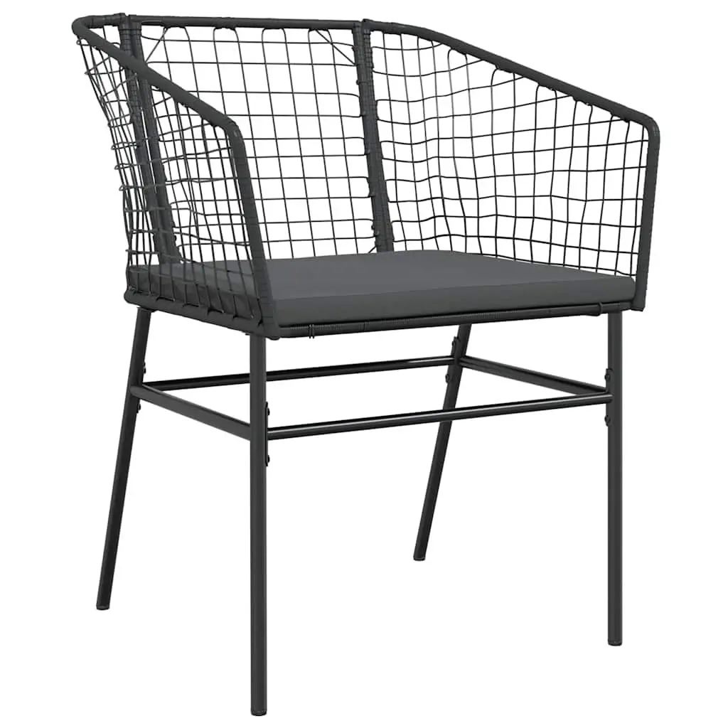 Garden Dining Set 5 Piece Outdoor Furniture Black Poly Rattan Glass Table Chair
