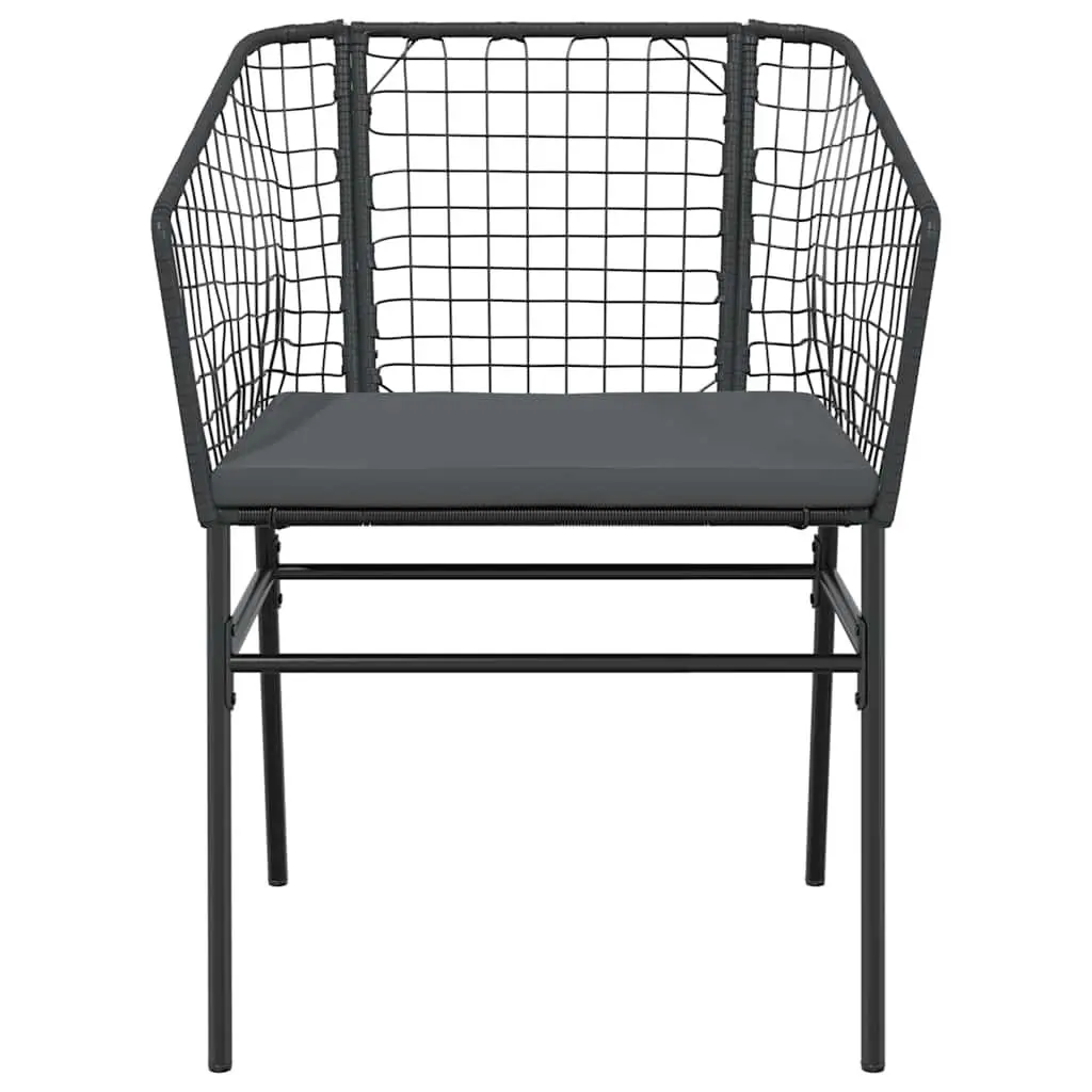 5 Piece Black Rattan Dining Set
