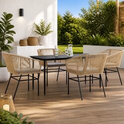 5 Piece Brown Garden Dining Set: Specs and Features
