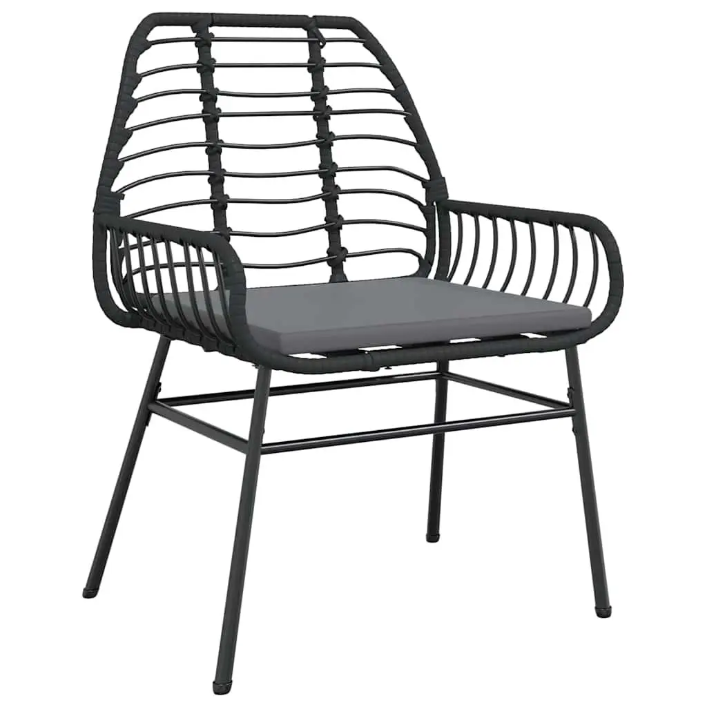 3 Piece Outdoor Dining Set Patio Furniture Glass Table Poly Rattan Chairs Garden