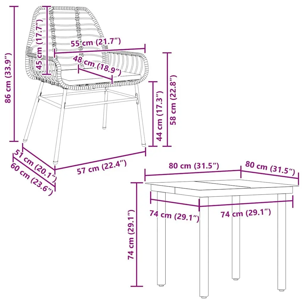 5 Piece Garden Dining Set Poly Rattan Glass Table Outdoor Patio Furniture Black