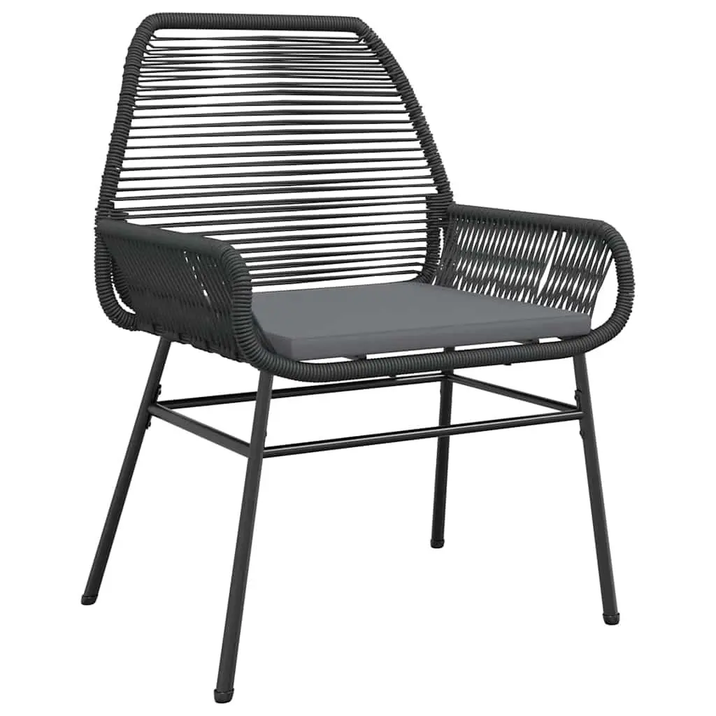 3 Piece Garden Dining Set for Outdoor Use Black