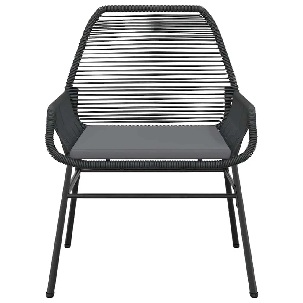 3 Piece Garden Dining Set for Outdoor Use Black