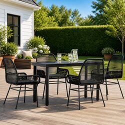 5 Piece Black Garden Dining Set Specifications and Features