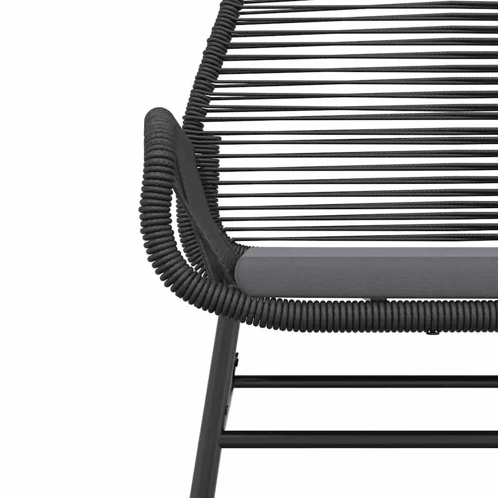 5 Piece Outdoor Dining Set Glass Table Poly Rattan Chairs with Cushions Black