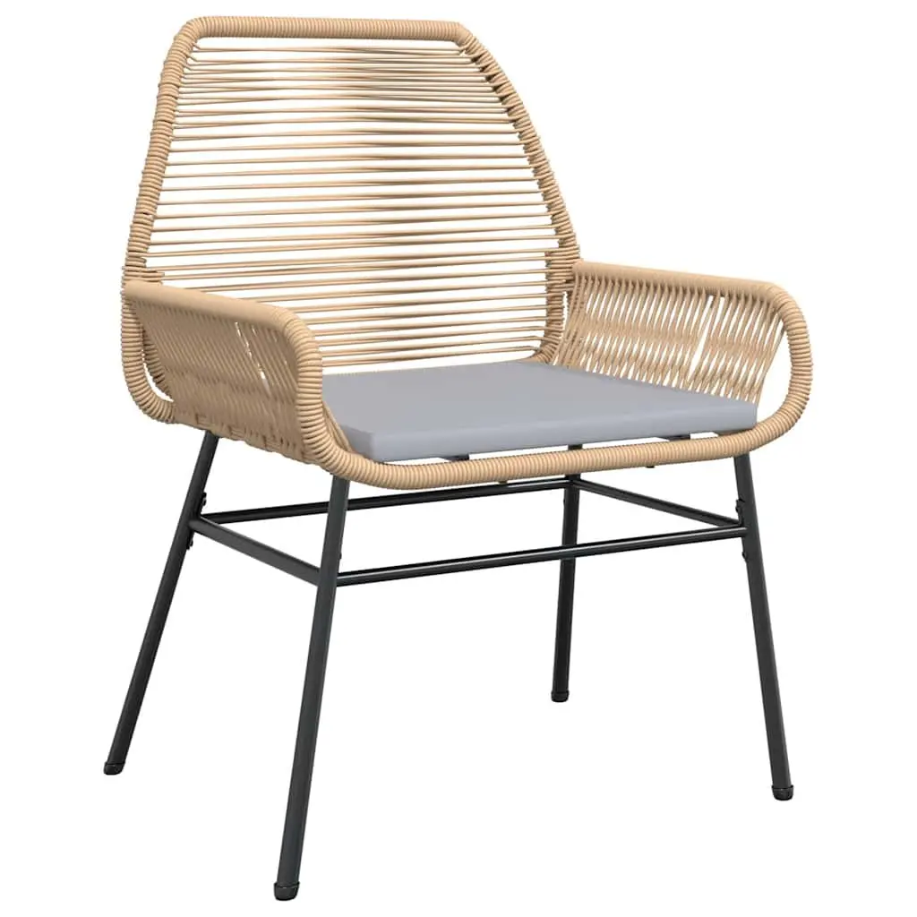 5 Piece Garden Dining Set Poly Rattan Glass Outdoor Furniture Brown Cushions