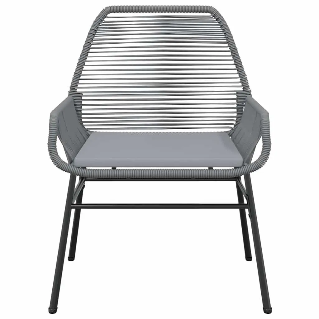 5 Piece Garden Dining Set for Outdoor Patio Grey Cushions Table