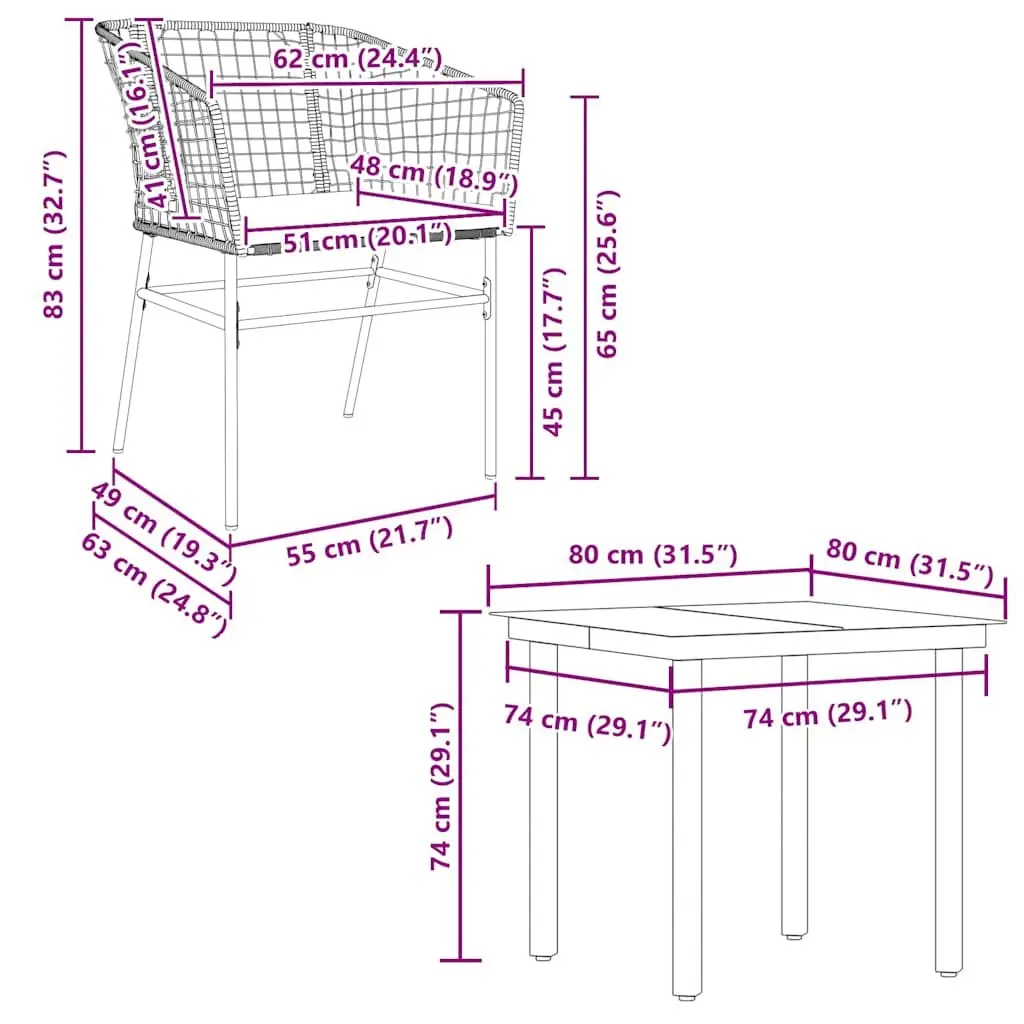 Garden Dining Set Outdoor Furniture 5 Piece Black Poly Rattan Glass Table Chairs