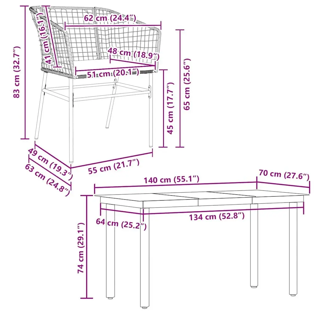 Outdoor Dining Set 5 Piece Black Poly Rattan Chairs with Glass Table for Backyard and Patio