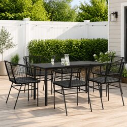 7 Piece Outdoor Dining Set: Dimensions and Materials