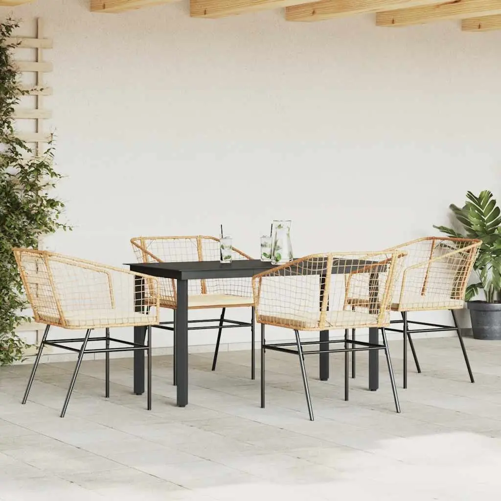 Brown Garden Dining Set Outdoor Use 5 Piece