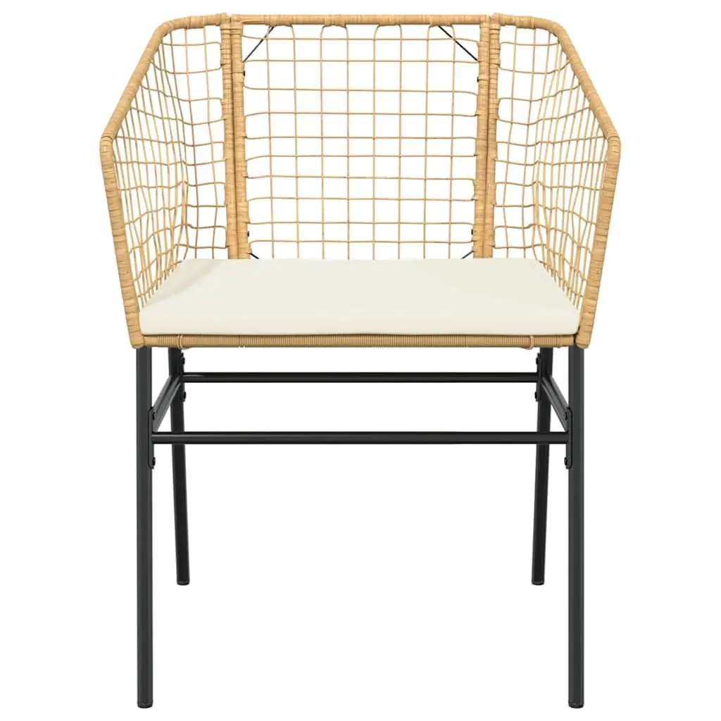5 Piece Garden Dining Set Outdoor Furniture Brown Poly Rattan Glass Patio Table