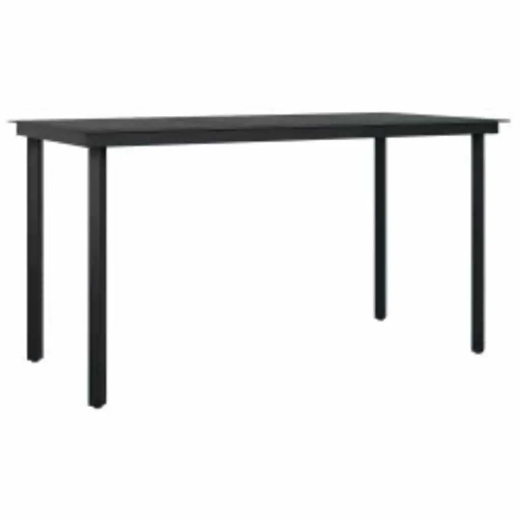 Garden Dining Set 5 Piece Outdoor Furniture Black Rattan Glass Table Cushions