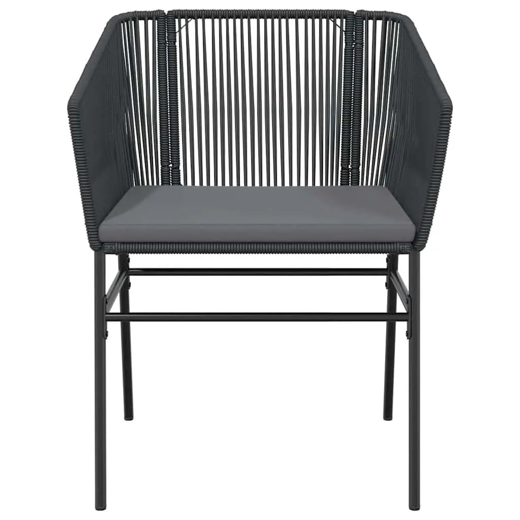 Garden Dining Set 5 Piece Outdoor Furniture Black Rattan Glass Table Cushions