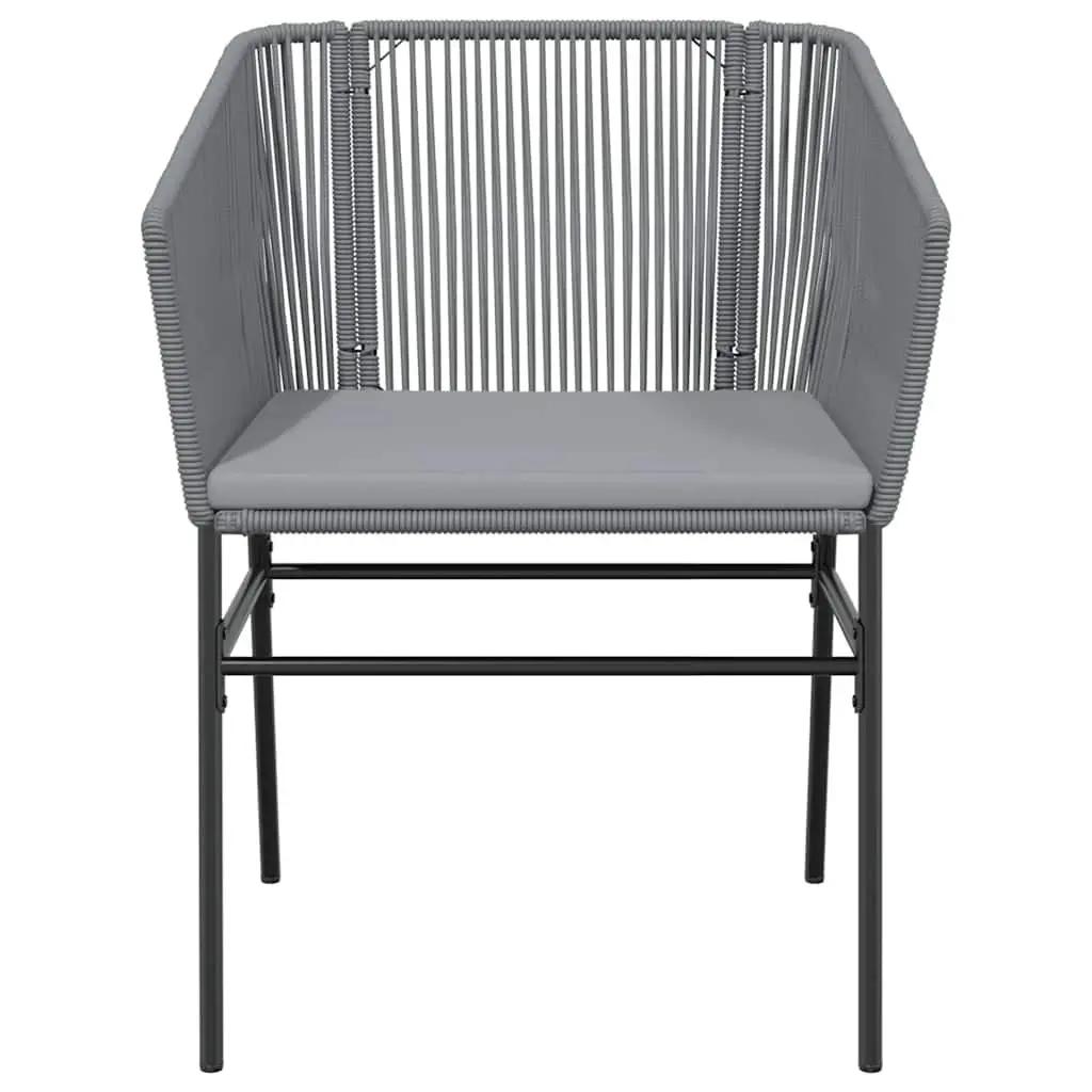 7 Piece Garden Dining Set Outdoor Patio Furniture Grey Poly Rattan Chairs Table