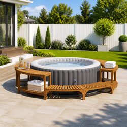 Hot Tub Surround Specifications: Circular Brown Solid Wood Ø255cm