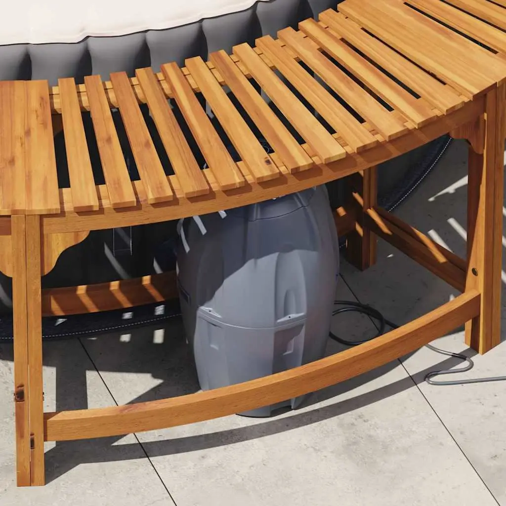 Hot Tub Surround Outdoor Spa Deck Circular 275cm Diameter Brown Solid Wood