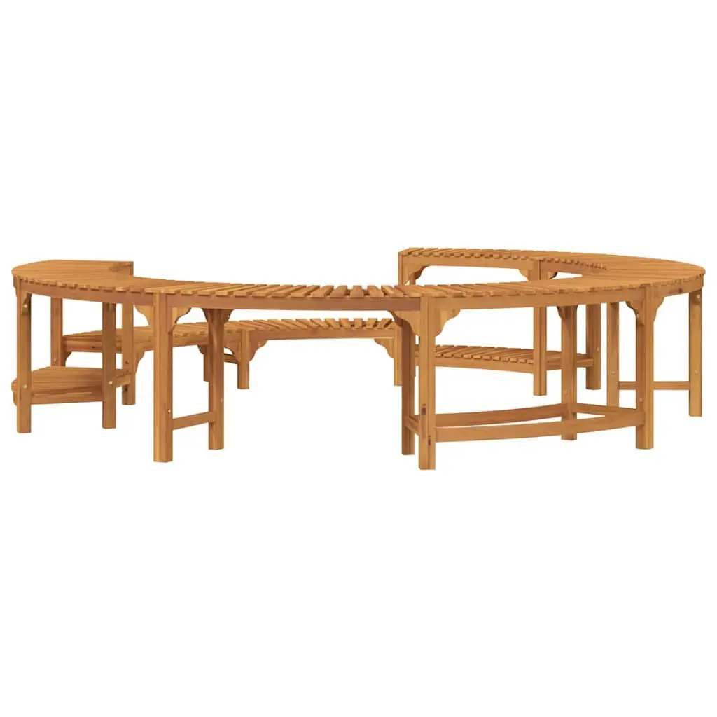 Hot Tub Surround Outdoor Spa Deck Circular 275cm Diameter Brown Solid Wood