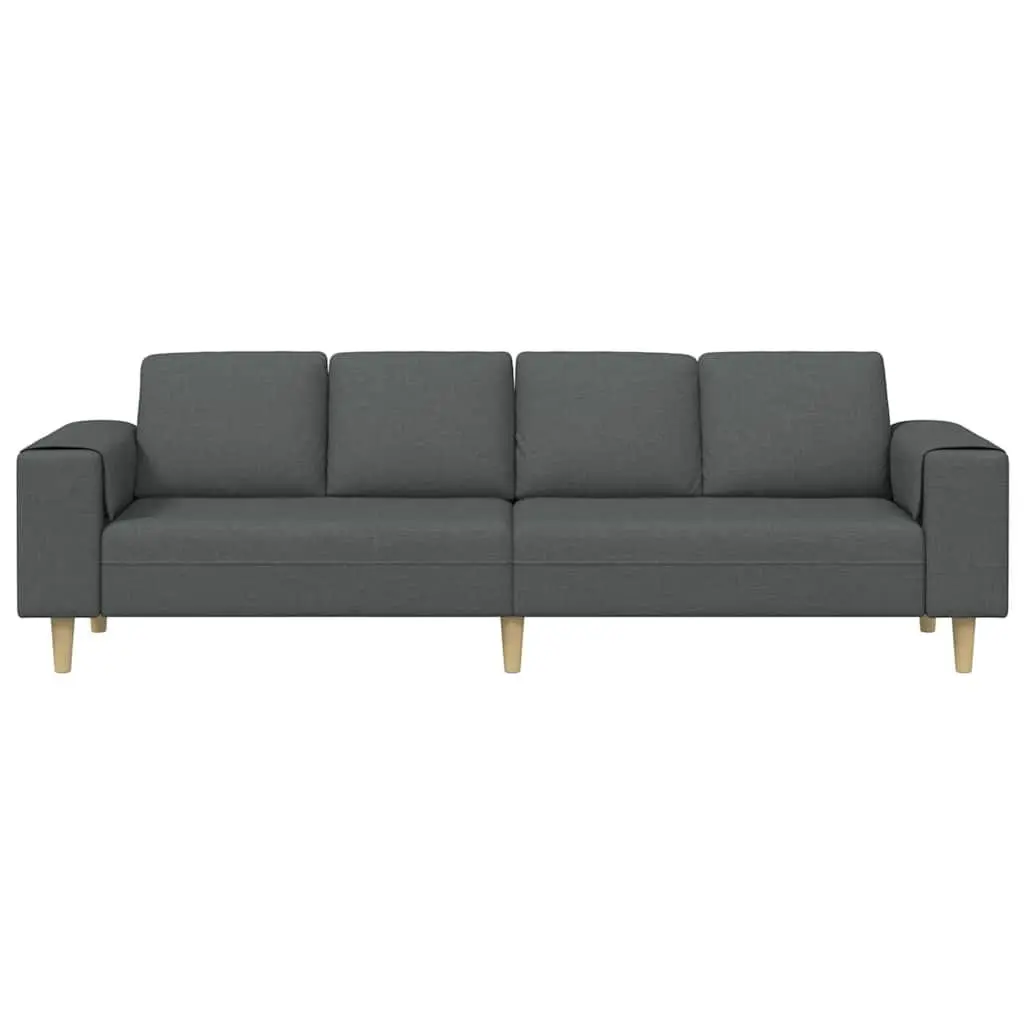 Modern Living Room Couch Dark Grey Polyester Furniture Sofa 250cm