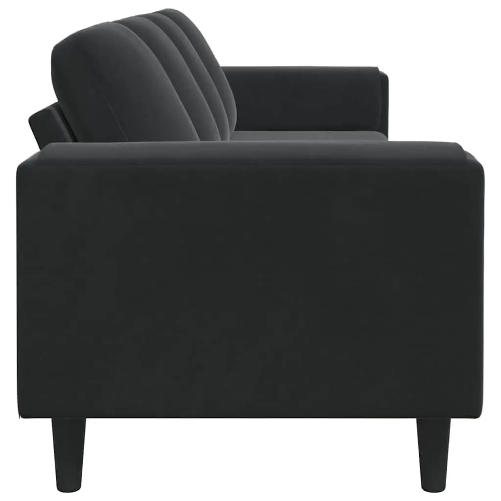 Black Polyester Upholstery Couch, 250 x 77 x 76 cm