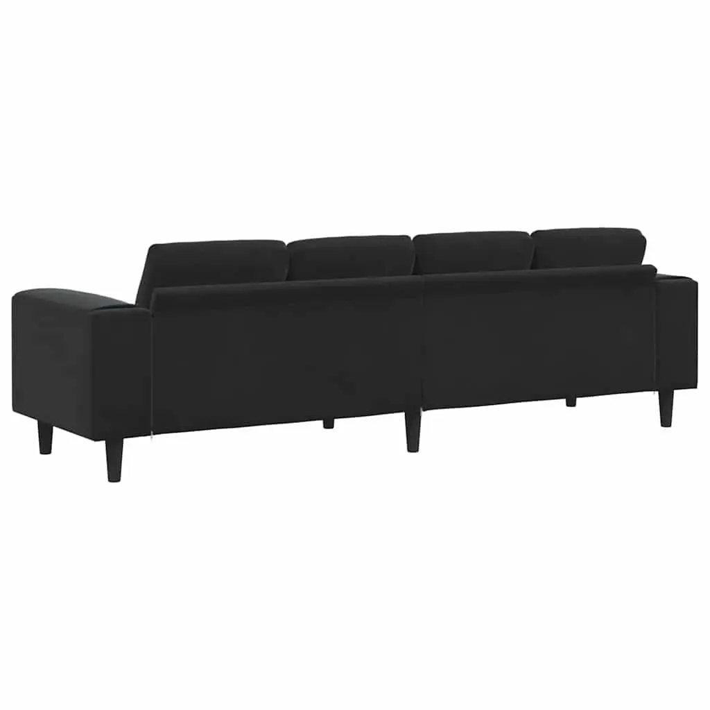 Black Polyester Upholstery Couch, 250 x 77 x 76 cm