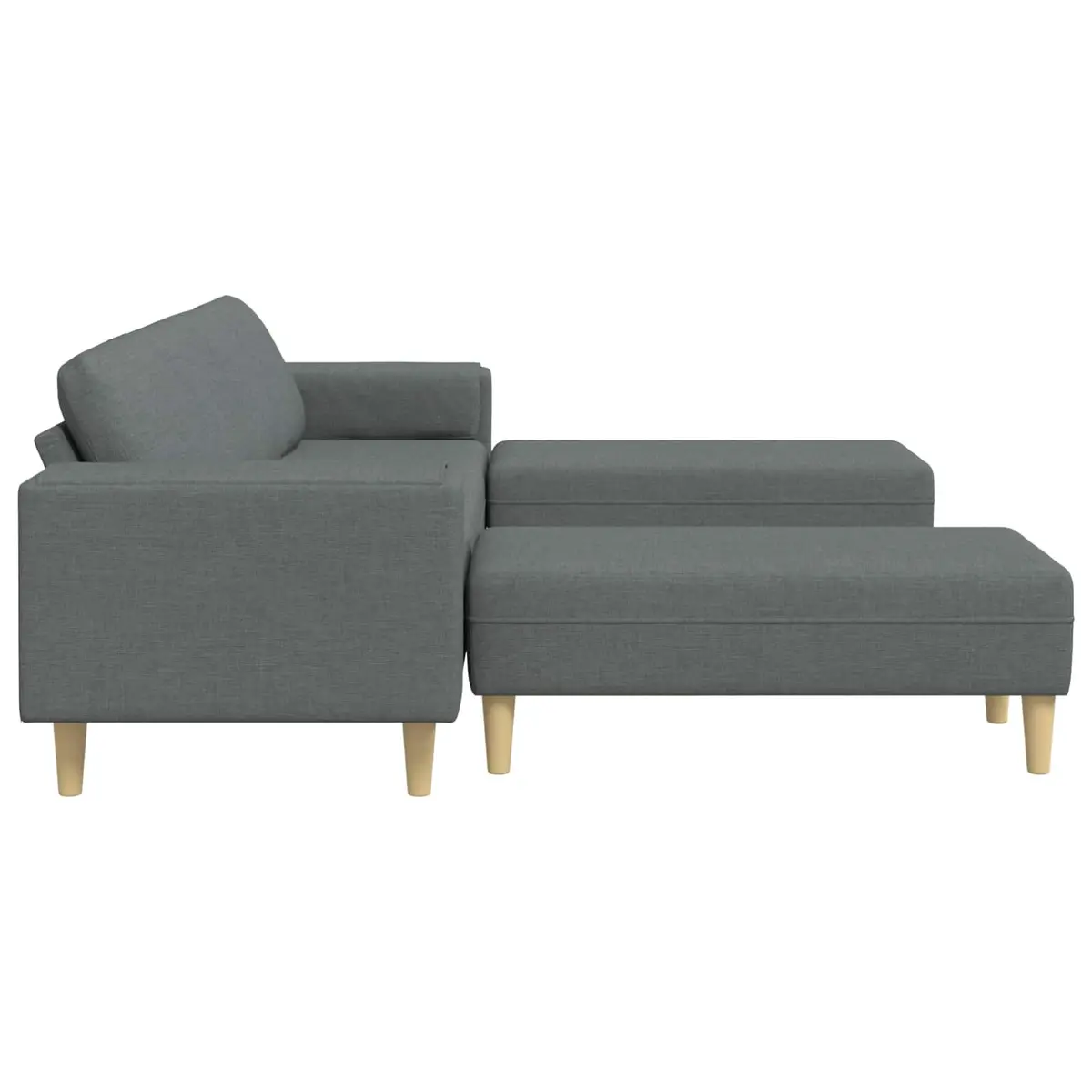 Modern Living Room Couch 3 Piece Set Grey Polyester Upholstery Foam Cushion