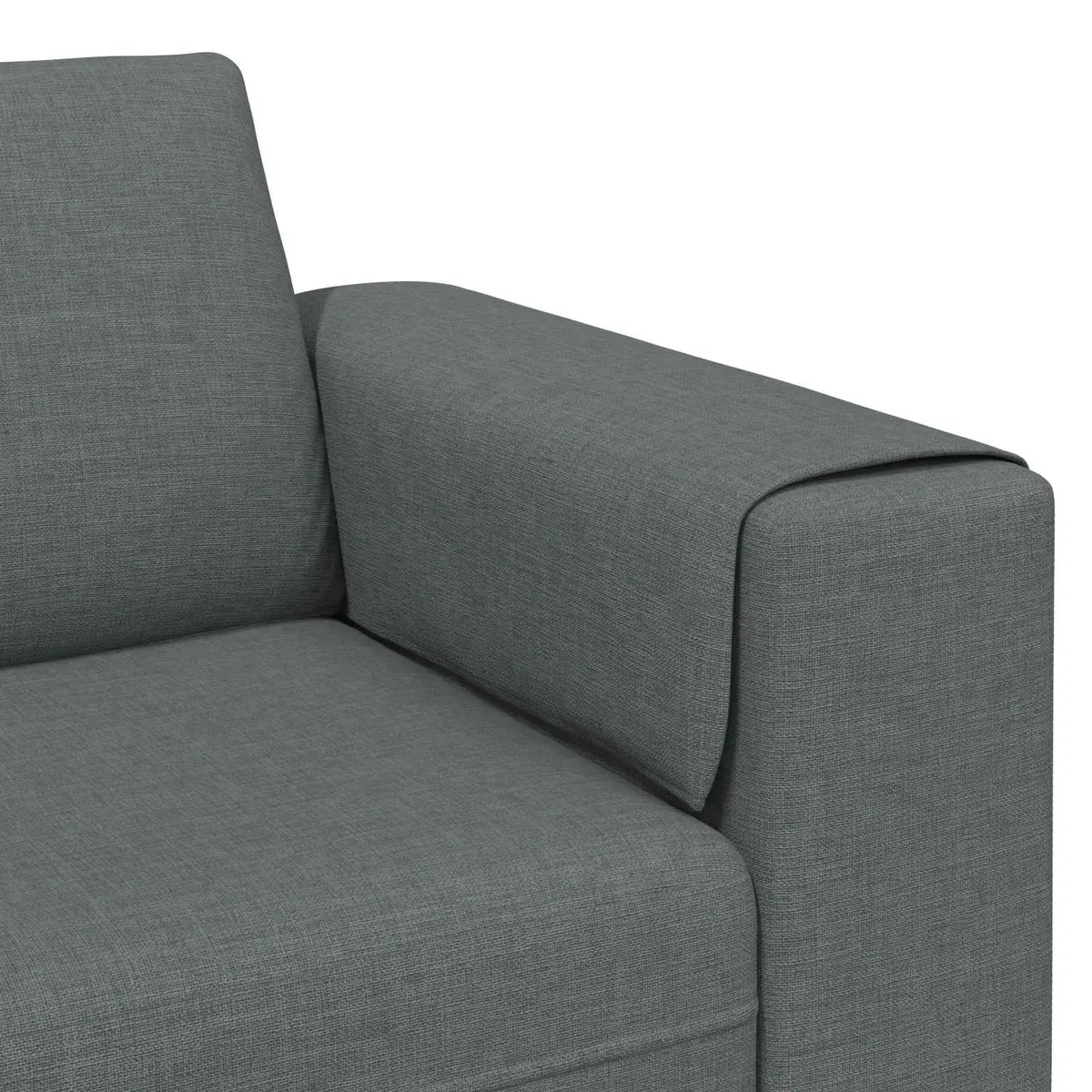 Modern Living Room Couch 3 Piece Set Grey Polyester Upholstery Foam Cushion