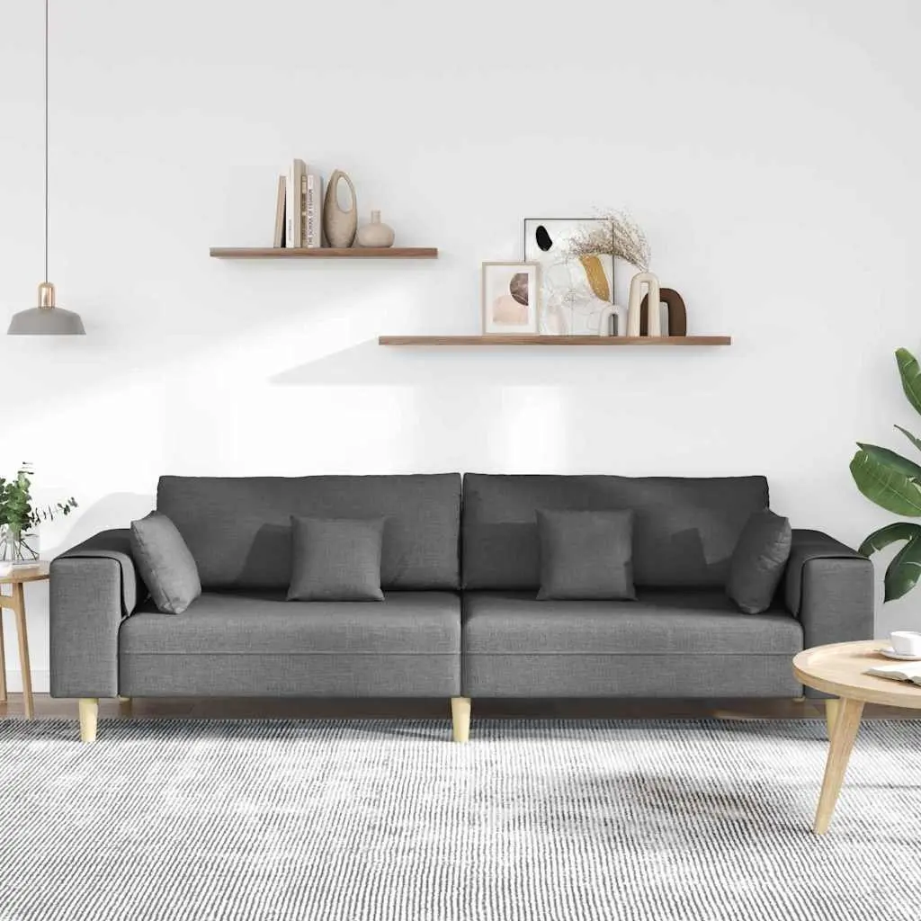 Fabric Sofa for Living Room Grey 250 x 77 x 76 cm
